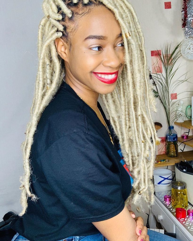 Blonde Faux Locs Hairstyles are Dope
