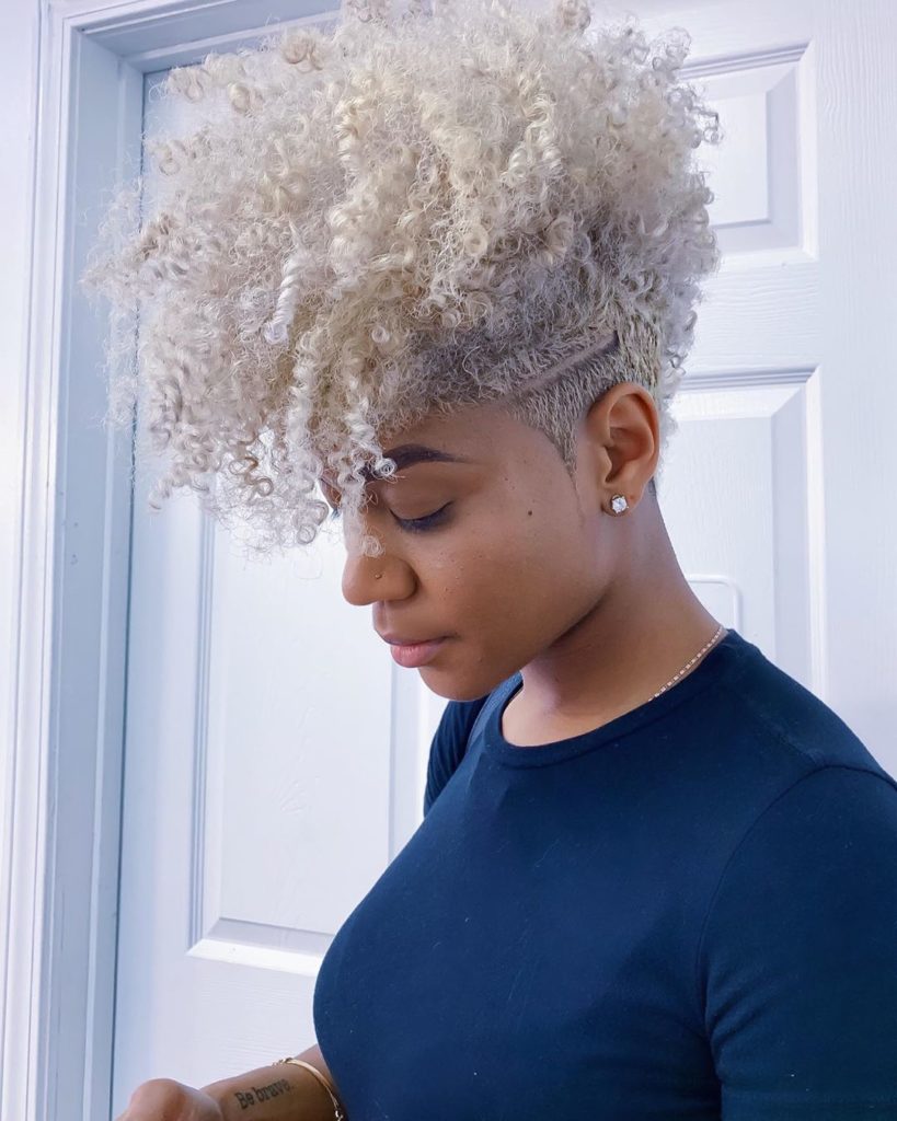 Curly Blonde Tapered Cut