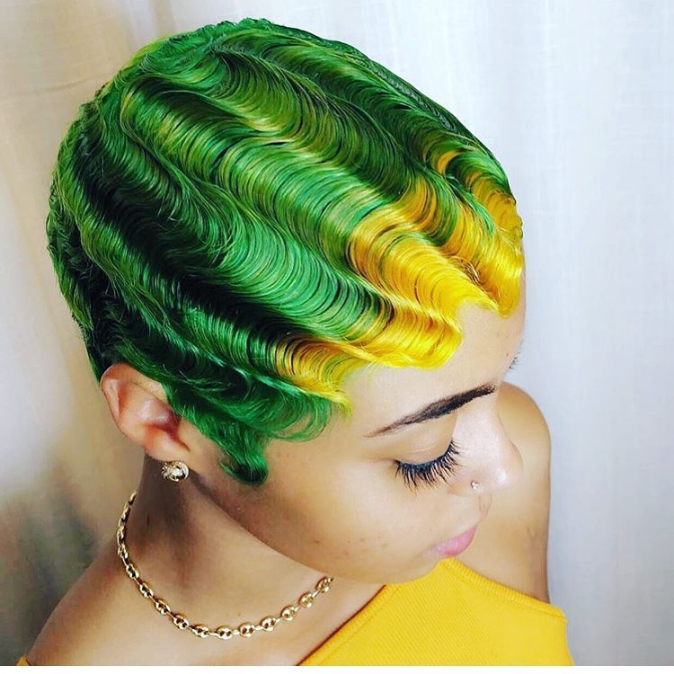 Ombre Colored Finger Waves