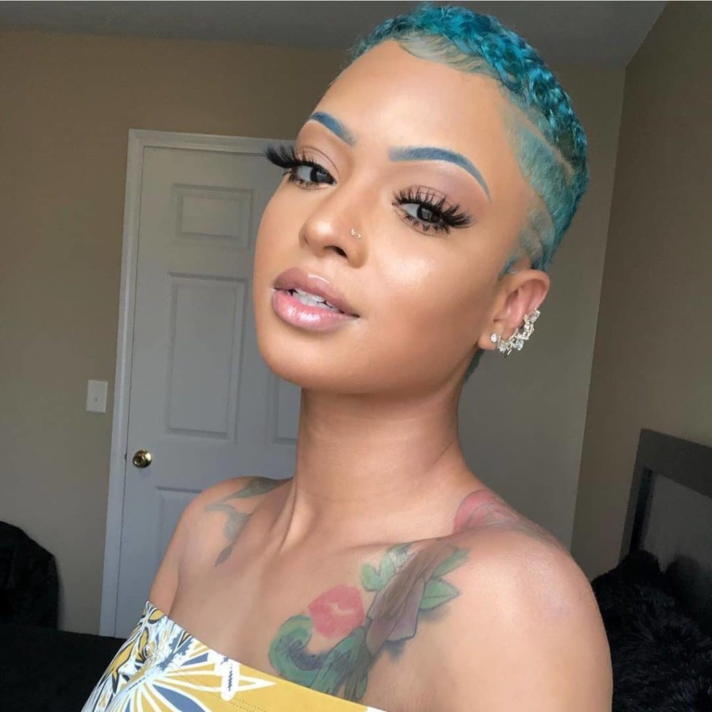 Turquoise Tapered Haircut